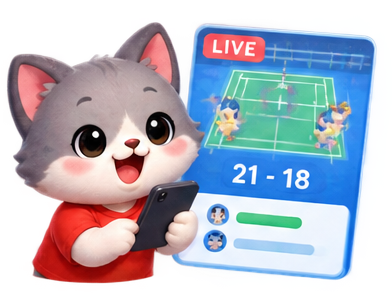 Cat watching a live match score